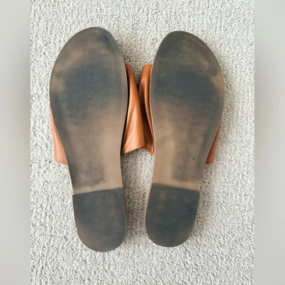 Steve Madden Karolyn Cognac Leather Slide - Picture 3 of 4